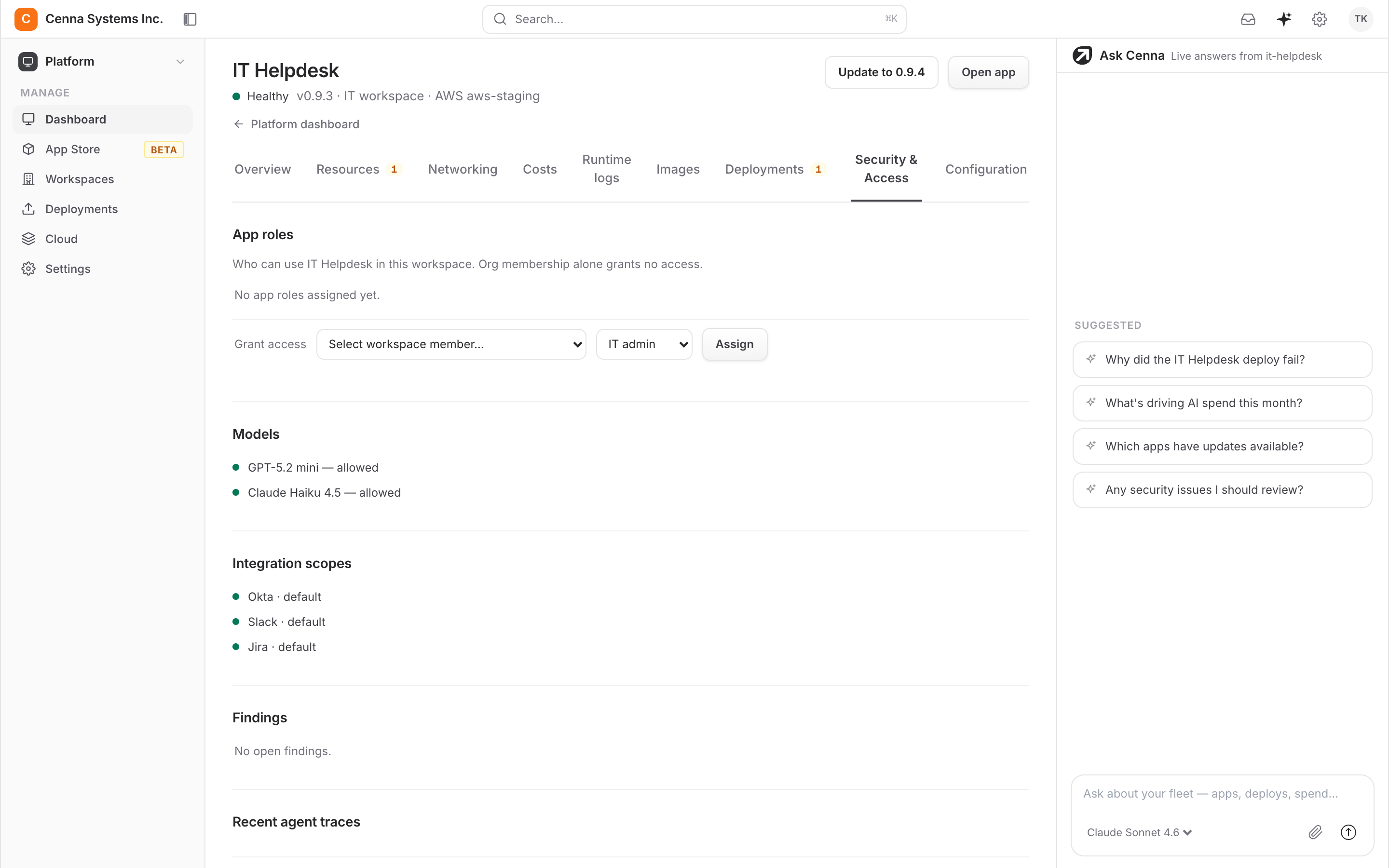 IT Helpdesk security: approved models, integration scopes, and agent traces
